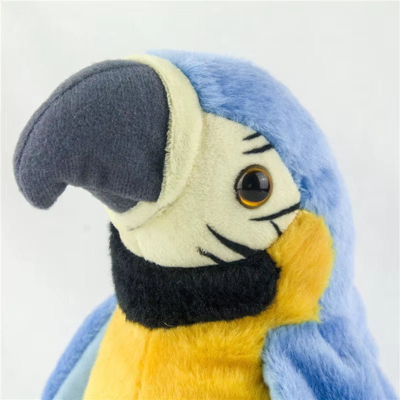 Cute Electric Talking Parrot Plush Toy Speaking Record Repeats Waving Wings Electroni Bird Stuffed Plush Toy as Gift for Kids