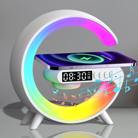 Multi-Function Mini LED Lamp, Wireless Charger, Bluetooth Speaker & Alarm Clock