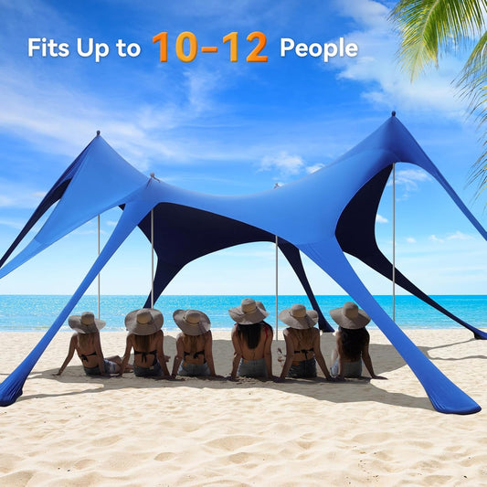 20x13 Ft Beach Canopy with UPF50+ & 8 Sandbags – Portable 