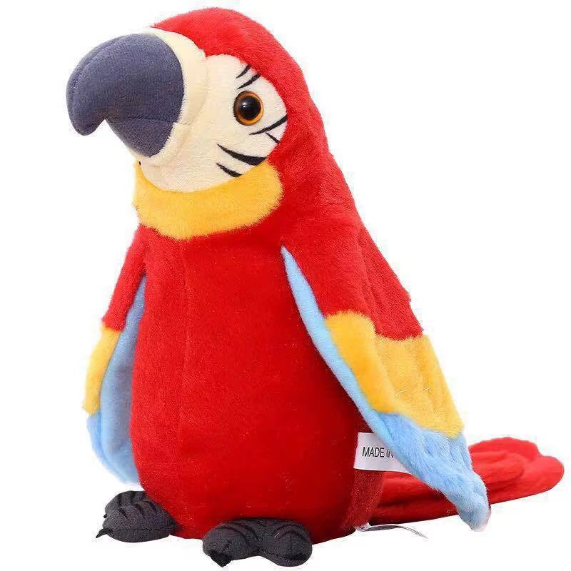 Cute Electric Talking Parrot Plush Toy Speaking Record Repeats Waving Wings Electroni Bird Stuffed Plush Toy as Gift for Kids