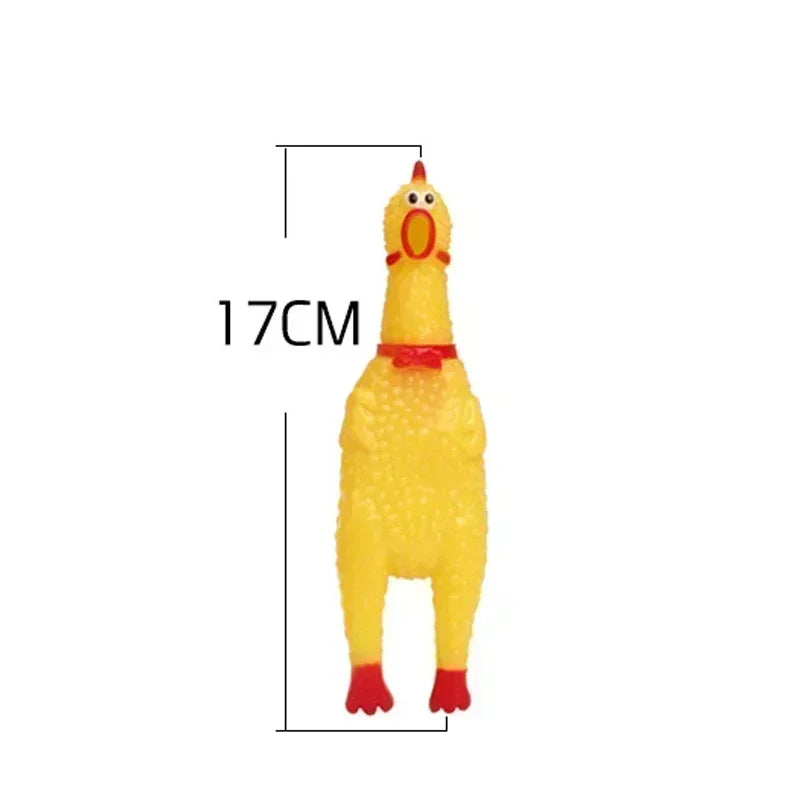 New Pet Dog Squeak Toy Screaming Chicken Squeeze Dog Chew Toy Durable and Fun Yellow Rubber Exhaust Chicken 17CM 31CM 40CM Toys