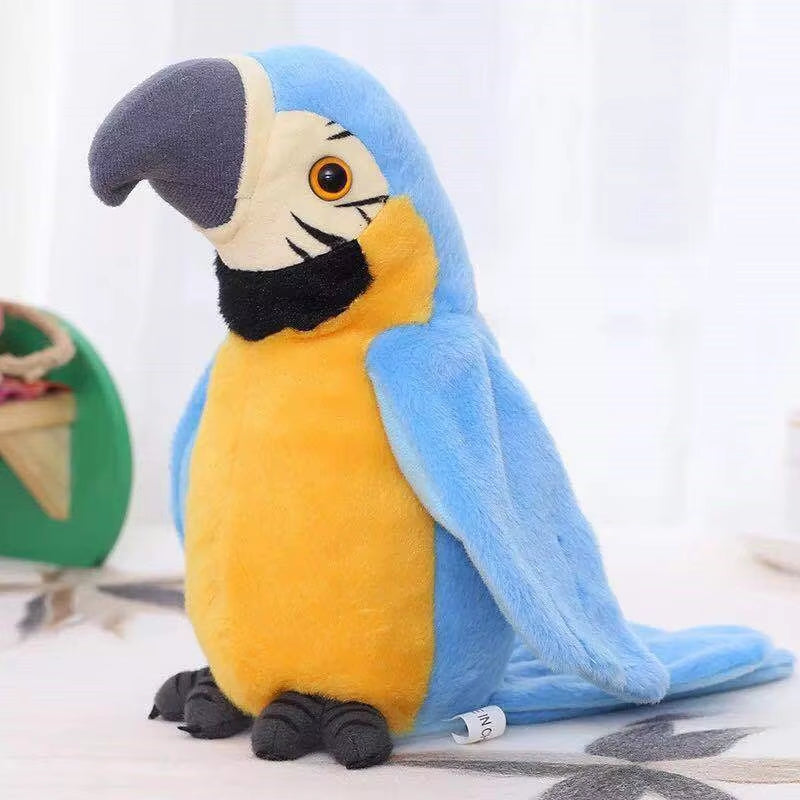 Cute Electric Talking Parrot Plush Toy Speaking Record Repeats Waving Wings Electroni Bird Stuffed Plush Toy as Gift for Kids