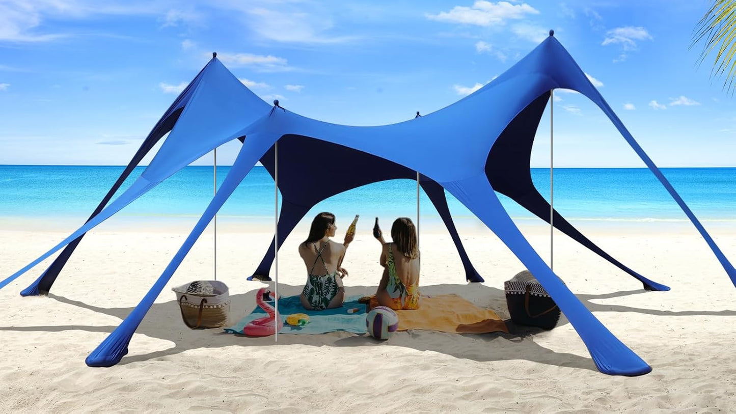 20x13 Ft Beach Canopy with UPF50+ & 8 Sandbags – Portable 